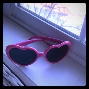 pink heart shaped glasses